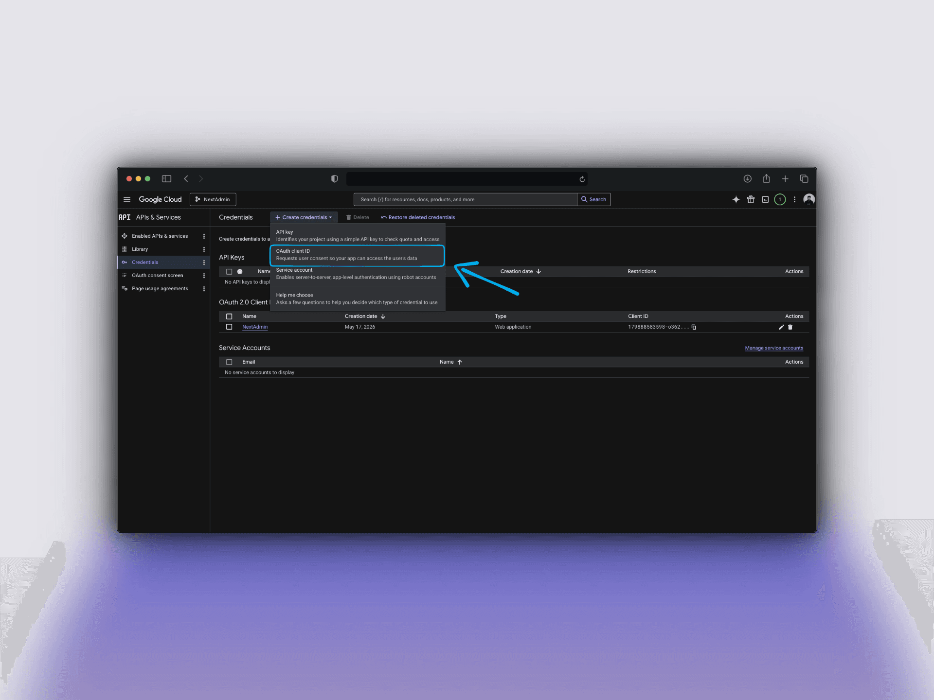 Create OAuth Client