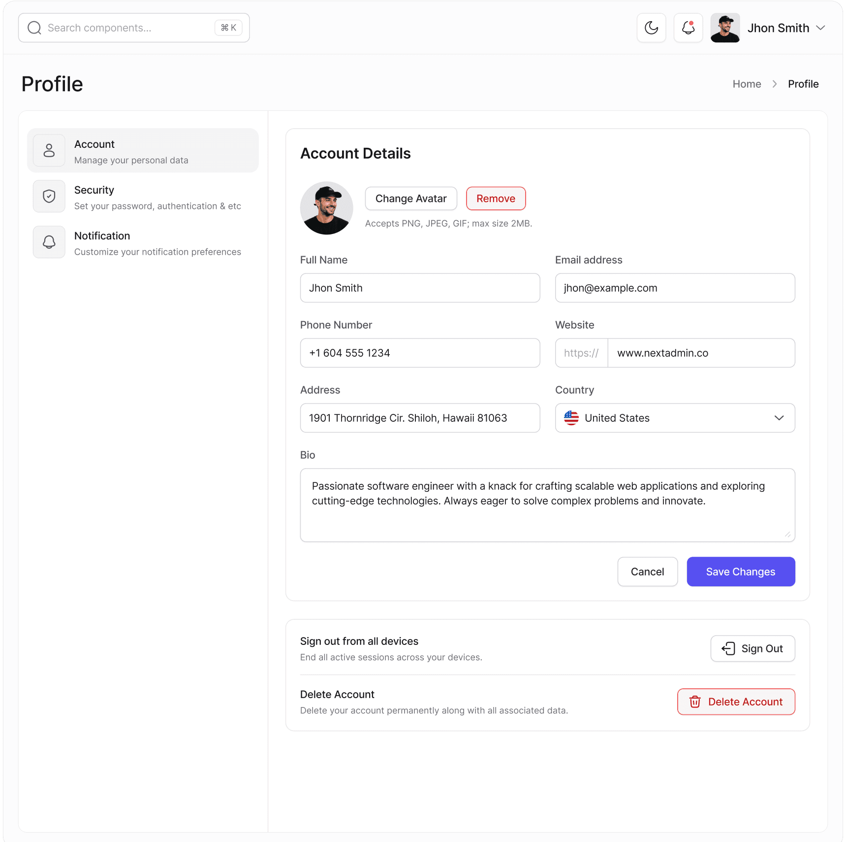 Edit Account