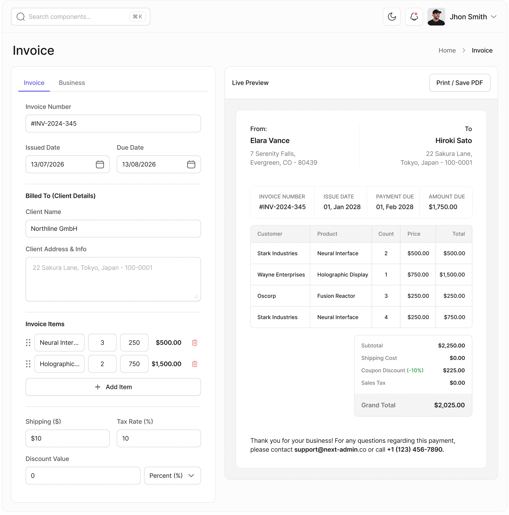 Business Invoice