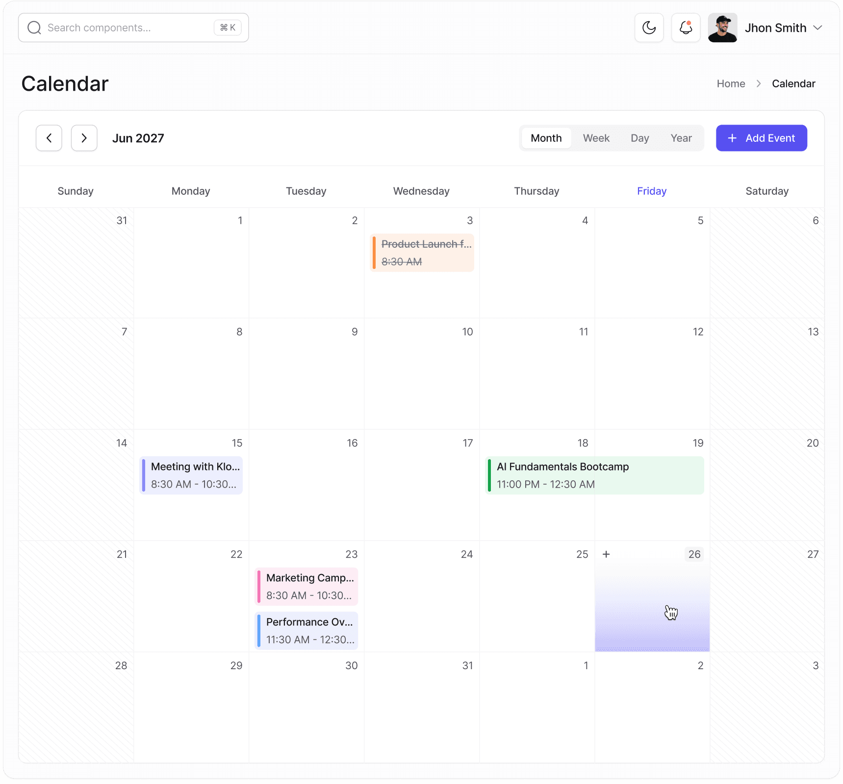 Calendar Month