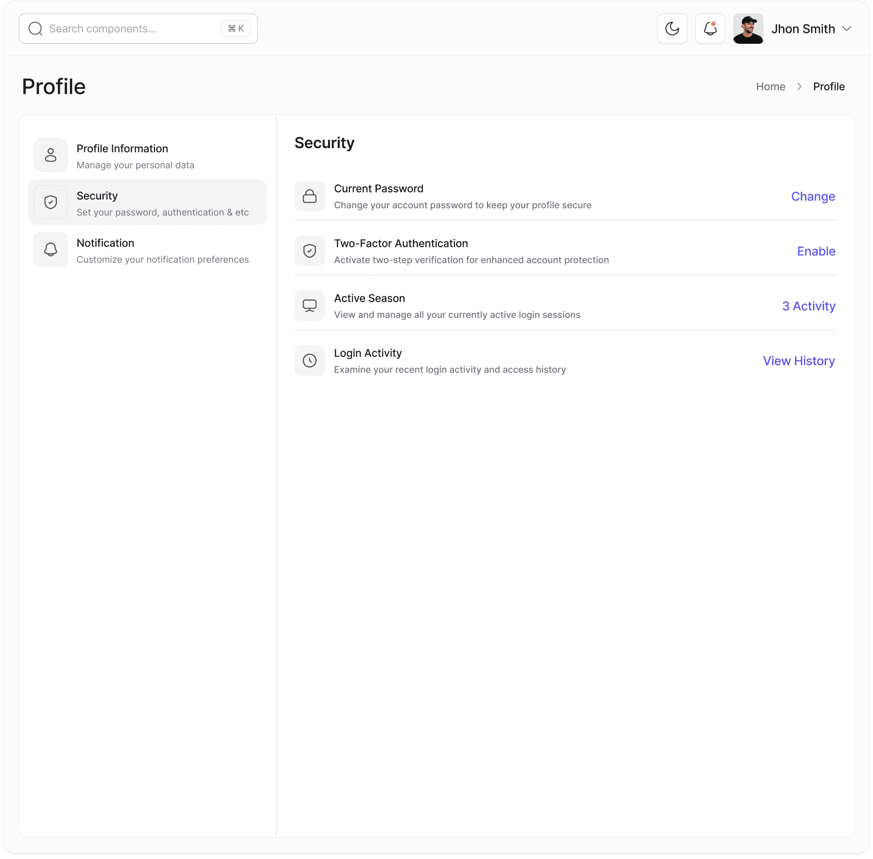 Security Settings