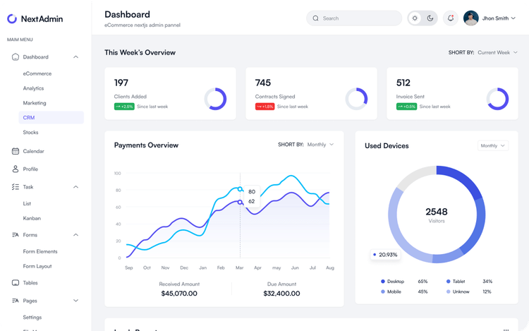 200+ Next.js UI Components for Dashboards | NextAdmin