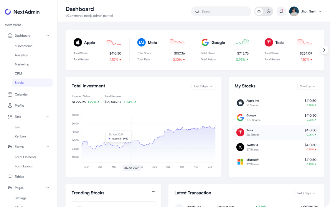Stocks Dashboard